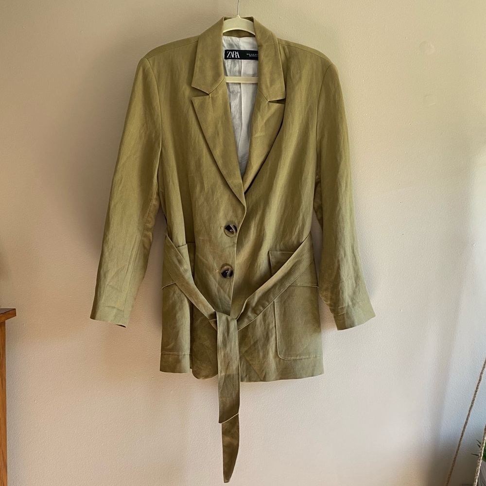 Zara Khaki Brown Blazer Jacket
